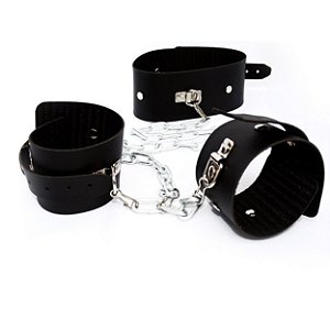 Kit Coleira E Algemas Com Correntes 50cm Dominatrixxx