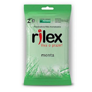 Preservativo Lubrificado Com Aroma De Menta Com 03 Unidades Rilex - Menta