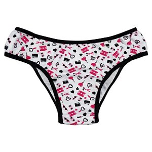 Calcinha Cotton Estampada Com Cós Largo Plus Size Rexton - Estampada - 50