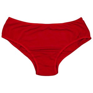 Calcinha Cotton Lisa Com Cós Largo Plus Size Rexton - Vermelho - 48