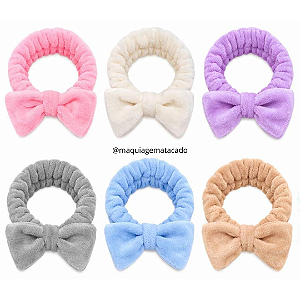 Kit 06 Unidades Faixa Atoalhada Para Cabelo Para Maquiagem e Skincare Cor e Estampa Aleatória