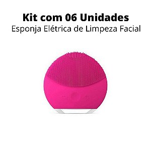 Kit 06 Unidades Esponja Elétrica de Limpeza Facial 