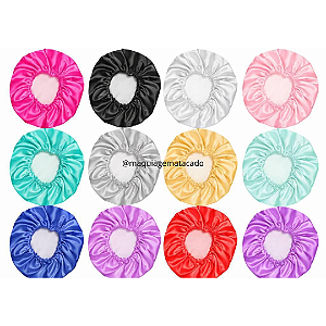 Touca de Cetim Antifrizz Para Cabelo Atacado Box 12 Unidades Cores Aleatórias