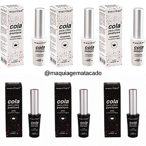 Kit 06 Unidades Cola para Cílios Macrilan Transparente e Preta