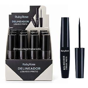 Delineador Líquido Preto Ruby Rose HB8406