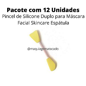 Pincel de Silicone Duplo para Máscara Facial Skincare Espátula  Atacado Box 12 Unidades