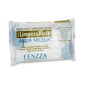 Toalhas Umedecidas Para Limpeza Facial com Água Micelar Fenzza FZ51006