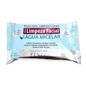 Toalhas Umedecidas Para Limpeza Facial com Água Micelar Fenzza FZ51021