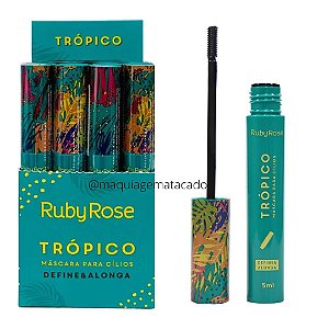 Máscara Para Cílios Trópico Define e Alonga Ruby Rose HB500 Atacado Box 12 Unidades