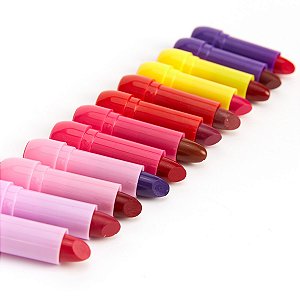 Kit 12 Unidades Mini Batom Princesa Brilho e Matte Vivai 3081