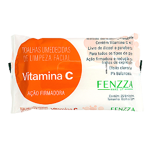 Toalhas Umedecidas de Limpeza Facial Vitamina C Fenzza FZ51014