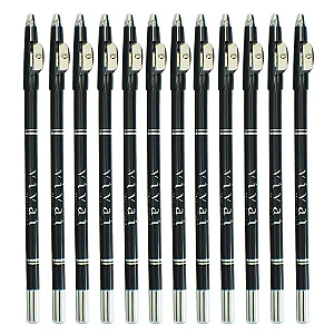 12 Unidades Lápis de Olho Preto com Apontador Vivai 2034 Atacado