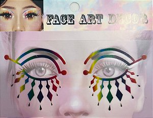 Adesivo Auto Colante Decoração Para Rosto Carnaval Modelo 08