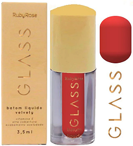 Batom Líquido Glass Velvety Ruby Rose HB578 Cor BG04