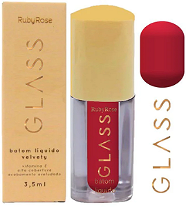 Batom Líquido Glass Velvety Ruby Rose HB578 Cor BG08