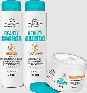 Kit Capilar Beauty Cachos Shampoo, Condicionador e Máscara Phallebeauty PH0104