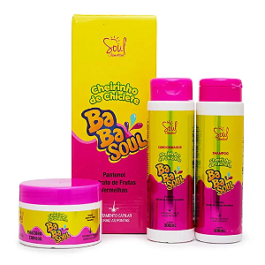 Kit Capilar Shampoo, Condicionador e Máscara Cheirinho de Chiclete Babasoul Tutti Frutti