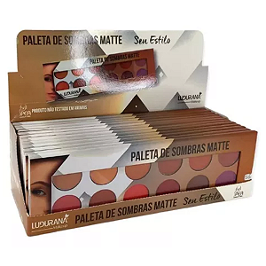 Paleta de Sombras Matte 12 Cores Seu Estilo Ludurana B00221 Atacado Box 12 Unidades