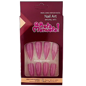 Unhas Postiças Stiletto Autocolante QBM755 Nude Rosado