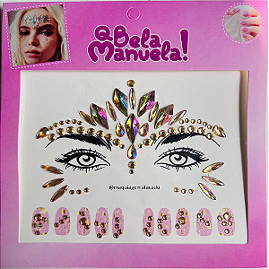 Adesivo Auto Colante Para Rosto e Strass Para Unhas Carnaval QBM782 Modelo 05