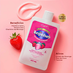Loção Hidratante Beijinhos Belkit com Cheirinho de Morango 475ml