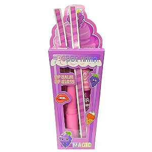 Kit Lip Balm e Lip Gloss Magic Bobbi Rara BRB116108 Uva