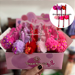 Kit 06 Unidades Lip Gloss com Pompom Toque Special TS01094