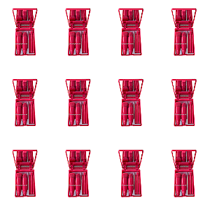 12 Unidades Kit 05 Mini Pincéis com Case e Espelho Rosa Pink QBM806-1 Atacado Box Fechado