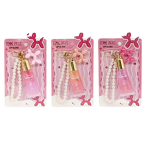 Kit 03 Unidades Lip Gloss com Chaveiro Brilho Labial Femme Paris FR130