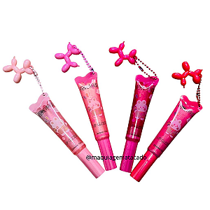 Kit 04 Unidades Lip Gloss com Chaveiro Brilho Labial Femme Paris FR118
