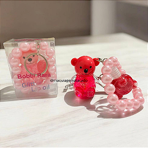 Lip Oil Gloss Glitter com Pulseira, Chaveiro e Mini Gloss Bobbi Rara BRB06501 Cor Aleatória