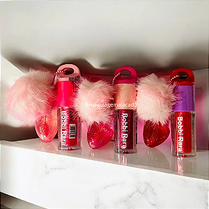 Kit 03 Unidades Lip Gloss com Pompom e Chaveiro Mini Gloss Bobbi Rara BRB106
