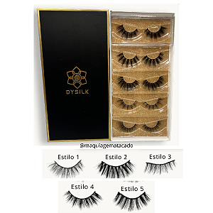 Cílios Postiços 05 Pares com 05 Estilos Dysilk Modelo 005