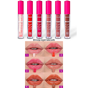 Kit 06 Unidades Lip Gloss Bigger Kiss Efeito Plump SP Colors SP377