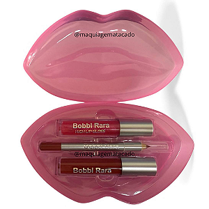 Kit Lip Combo 3 em 1 Gloss, Lápis Labial e Batom Matte Bobbi Rara BRB0481 Cor 03