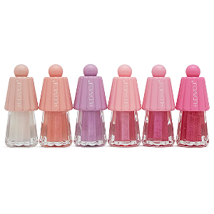 Kit 06 Unidades Lip Gloss com Alto Brilho Perolado Hudamoji L872
