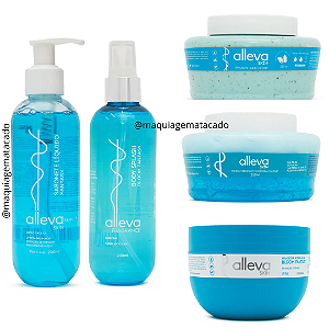 Kit 05 Itens Alleva Bloom Fantasy Sabonete, Esfoliante, Geleia, Manteiga e Body Splash