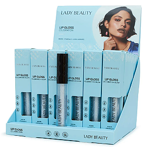 Lip Gloss Celebration Glow Menta Lady Beauty LB45 Atacado Box 36 Unidades
