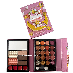 Paleta Estojo Kit de Maquiagem Yoyo Maquiamor Unicórnio Rosa YYC0013