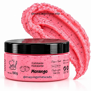 Esfoliante Hidratante de Morango Corpo e Rosto Soul Cosméticos 180g SL992