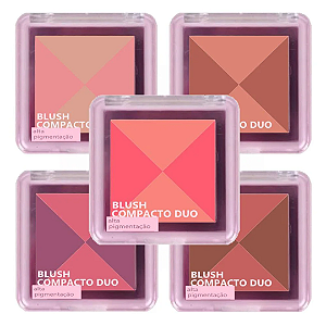 Kit 05 Unidades Blush Compacto Duo Ruby Rose HBF585