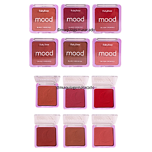 Kit 06 Unidades Blush Cremoso Mood Ruby Rose HBF587