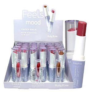 Tinted Balm Nutritivo com Cor Feels Mood Ruby Rose HB8519 Atacado Box 24 Unidades