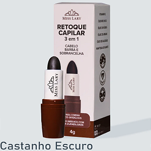 Retoque Capilar 3 em 1 Cabelo, Barba e Sobrancelha Miss Lary VB127 Castanho Escuro