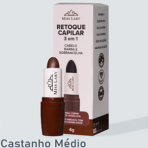 Retoque Capilar 3 em 1 Cabelo, Barba e Sobrancelha Miss Lary VB127 Castanho Médio