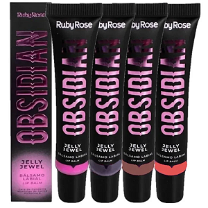 Kit 04 Unidades Bálsamo Labial Jelly Jewel Obsidian Ruby Rose HB7400