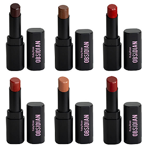Kit 06 Unidades Batom Cream Satin Obsidian Ruby Rose HB7000