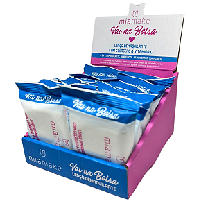 Lenço Demaquilante com Colágeno e Vitamina C Vai na Bolsa Mia Make 464 Atacado Box 12 Unidades