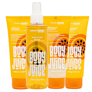 Kit Corporal Body Juice Maracujá Sabonete, Esfoliante, Creme Hidratante e Body Splash Dermachem 04 Itens