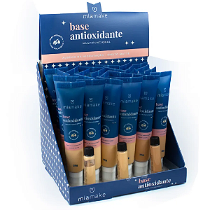 Base Antioxidante Multifuncional Mia Make Cores Médias 326 Atacado Box 24 Unidades